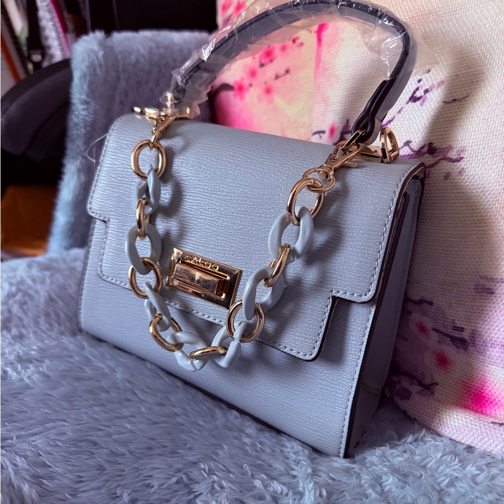 *NWT* Aldo Light Blue Mini Bag with Gold Chain